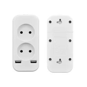 Розетка с двойным USB-портом 5V 2A — удлинитель-зарядник FZ-01-01 | доставка в Израиле
