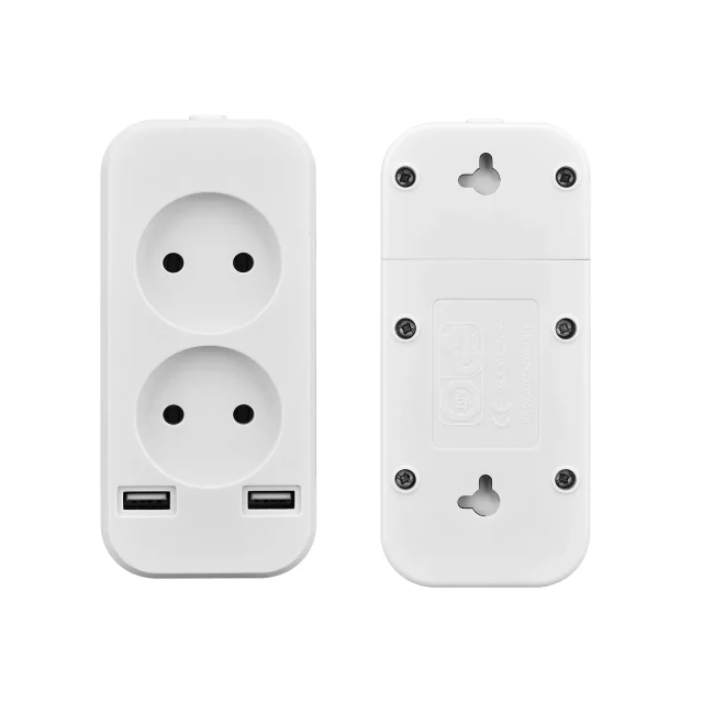 Розетка с двойным USB-портом 5V 2A — удлинитель-зарядник FZ-01-01 | доставка в Израиле