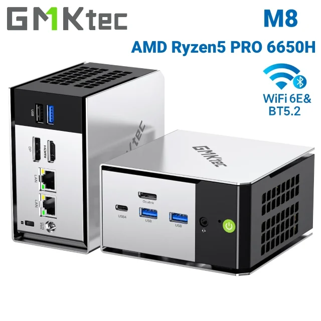 GMKtec M8 Мини ПК AMD Ryzen 5 PRO 6650H 16GB RAM без SSD тройной 4K дисплей | Мини-компьютер Израиль