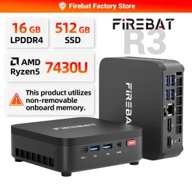 FIREBAT R3 Мини-ПК AMD Ryzen 5 7430U 16GB/512GB SSD WiFi6 Windows 11 | купить в Израиле