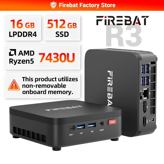 FIREBAT R3 Мини-ПК AMD Ryzen 5 7430U 16GB/512GB SSD WiFi6 Windows 11 | купить в Израиле