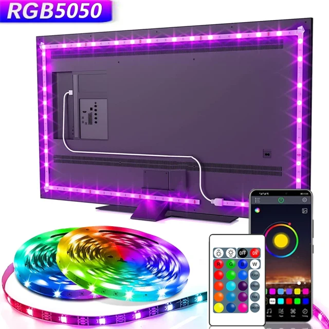 RGB LED подсветка для ТВ с управлением через приложение, SMD5050, 30 LED/м | купить в Израиле